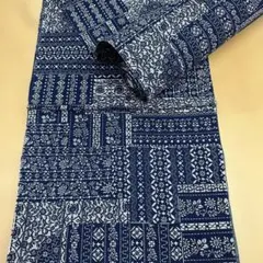 初山一之助 綿絽 無形文化財長板藍染 両面染め 浴衣のサムネイル
