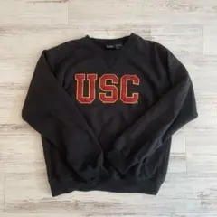 アメカジ USCロゴ入りクルーネックスウェット