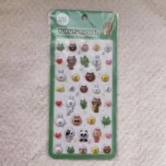 LINE ライン ぷくぷく シール ステッカー デコ コラージュ シール帳 緑