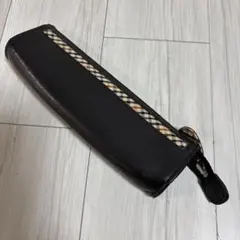 【美品】DAKS ダックス 本革ペンケースブラックハウスチェックセーラー万年筆のサムネイル