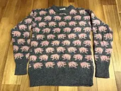 Murray Brothers スコットランド製 豚柄 ウールニット L