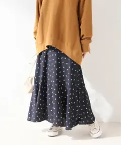 SLOBE IENA ランダムドットマーメイドスカート 手洗い可能 ウエストゴム