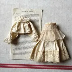 紅茶染めお洋服２点セット　ネオブライスアウトフィット　ハンドメイド　ドール服