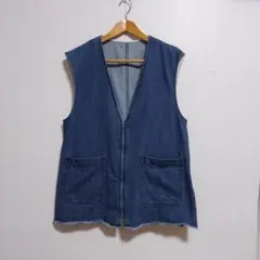 LEPSIM デニムVネックZIPベスト