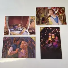 ディズニーストア 25周年 ポストカード ラプンツェル 美女と野獣 ベル 4枚