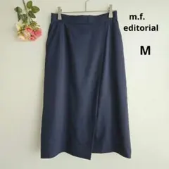 m.f.editorial ロングスカートラップ風 スリット M ネイビー 裏地のサムネイル