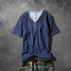 archive henleyneck layered s/s navy Y2Kのサムネイル