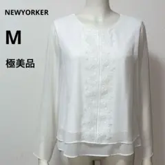 NEWYORKER ニューヨーカー ブラウス M オフ白 極美品 レース上品