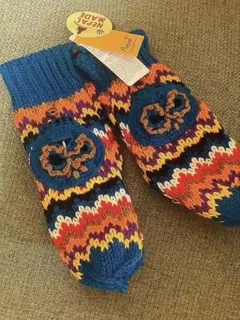 ニット手袋2wayカラフルミトン新品タグありネパール