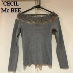CECIL Mc BEE セシルマクビー フラワーレース オフショルニット M