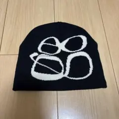 ニット帽 ビーニー ブラック ホワイト