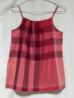バーバリーブルーレーベル フリルキャミソール ノバチェック ピンク 38 バーバリーブルーレーベル ノバチェック フリル キャミソール ピンク
