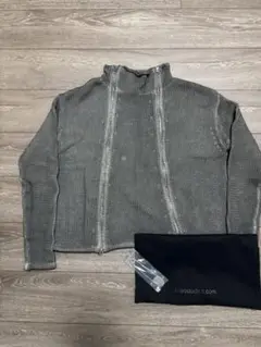 k-two studios Dyed Zip Knit Charcoal