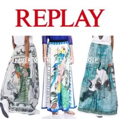 新品 タグ付 REPLAY リプレイ 鳥 2WAY オウム マキシ ロング
