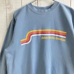 古着　長袖　スウェット 裏起毛　プリント　アメカジ ゆるだぼ　くすみカラー