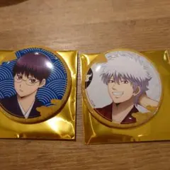 銀魂 銀時　新八　 缶バッジ カフェ　刺激強めでお送りしております