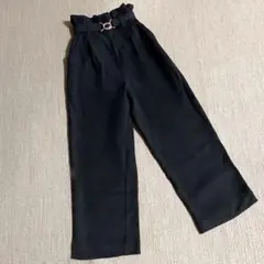 秋冬向き　ブラック ワイドパンツ ベルト付き