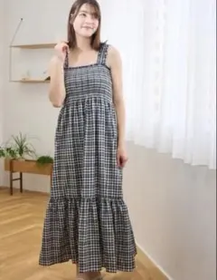 パレモストア ルディックパーク ギンガムチェック柄シャーリングキャミワンピースのサムネイル