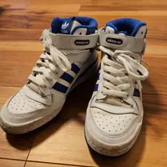 adidas ハイカットスニーカー ホワイト/ブルー スニーカー 22.5cm