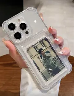 新品未使用 透明カードスロットスタンドスマホケース耐衝撃 防水 落下防止 傷防止