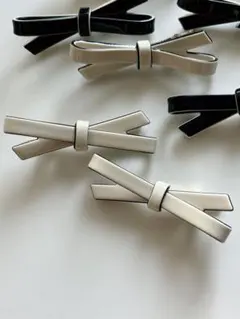 新品＊アセテート リボンヘアクリップ 2個 バレッタ　ヘアアクセ　ヘアアレンジ