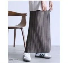 【reca】 レカ　やみつきスカート　ロングプリーツスカート　チャコール　M