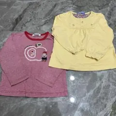 familiar リンゴ刺繍 長袖カットソー 90cm