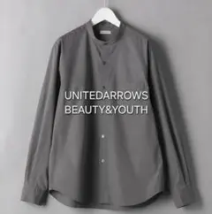 【値下げ・美品】BEAUTY&YOUTH バンドカラーシャツ グレー