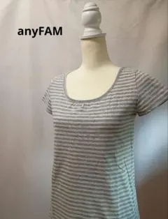 【即決価格！〜6/15まで】ボーダー柄ラメTシャツ　ポイントリボン　anyFAMのサムネイル
