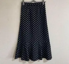 le temps calme フレアスカート ロングスカート ドット柄 Ｍサイズ