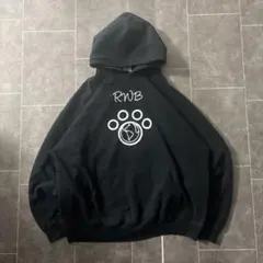 GILDAN パーカー 2XL 黒 バックプリント RWB ストリート 古着