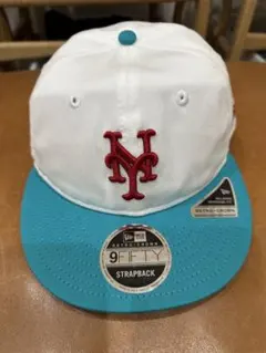 9FIFTY ストラップバックキャップ ホワイト/ターコイズ　New ERA