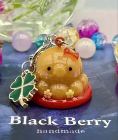タコ チャーム キャラメル 透明 ぷっくり ハンドメイド キーホルダー レジン