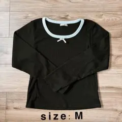 値下げ⭐︎配色　リボン　トップス