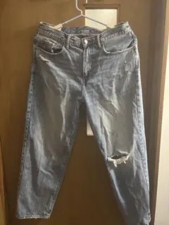 GAP バギー デニム W30 ライトブルー ワイド ダメージ 色落ちのサムネイル