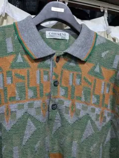 Msize CORSINI ポロシャツ 総柄 ニット イタリア製