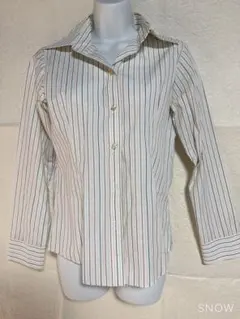 美品♡レディースブラウス ストライプ 長袖 シャツ ビジネス オフィスカジュアル