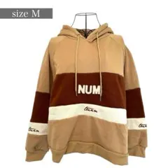 配色ロゴオーバーサイズパーカー【M】裏起毛　ボリューム袖　韓国コーデ　厚手