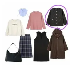 軽量ノーカラージャケット 黒 hina