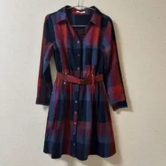 REDYAZEL チェック柄 長袖シャツワンピース
