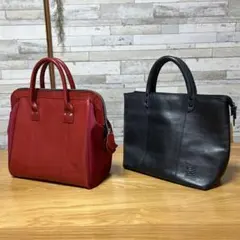 髭バッグ　レッド・ネイビー2点