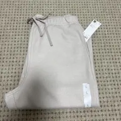 GU ブラッシュドリブイージーパンツ ナチュラル L