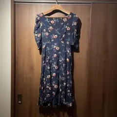 【美品】Polo Ralph Lauren 花柄ワンピース 半袖 ネイビーのサムネイル