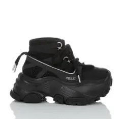 YELLO 厚底靴 YELLO / TOKYO BLACK DOUBLE SNEAKER SHORT BOOTS 2024