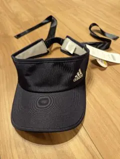 adidas　レディース　サンバイザー　ネイビー　リボン紐　ゴルフ　テニス　新品