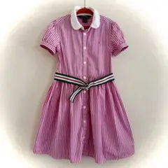 Polo Ralph Lauren⭐︎ラルフローレン半袖ワンピースピンクストライプ