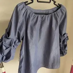 ROPÉ PICNIC ストライプ オフショルダーシャツ 38