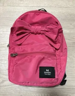BeBe リボン付きピンクリュック　M