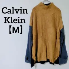 Calvin Klein 【М】 キャメル ネイビー セーター 長袖