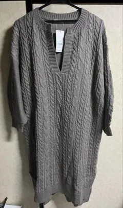 earth music&ecology ニット セーター ワンピース 茶色 新品